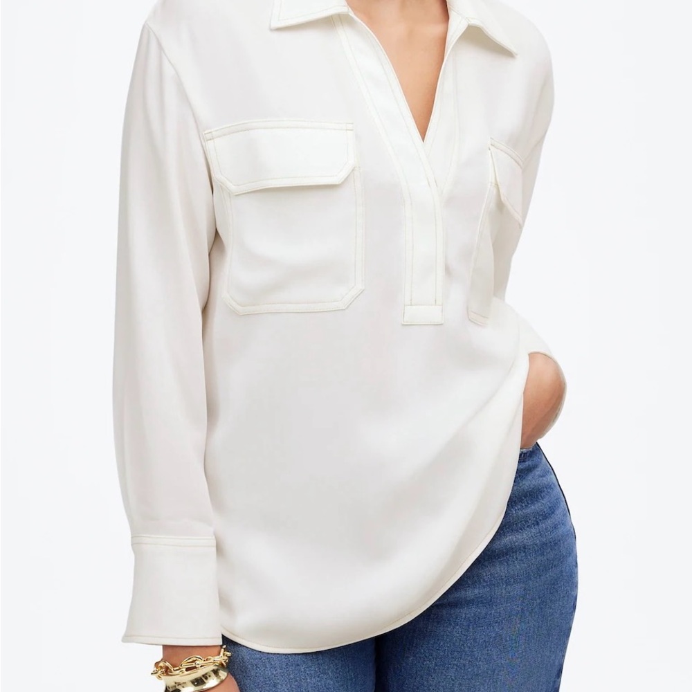 Madewell Cream Tunic Blouse Size S. NWT